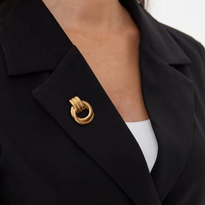 1 Piece Simple Series Casual Twist Stainless Steel  Gold Color Women's Brooches h5 